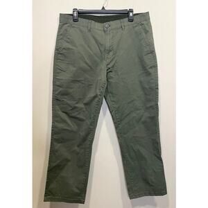 Mens English Laundry Stretch Twill Breeze Chino Pants Straight Leg Green 34X30